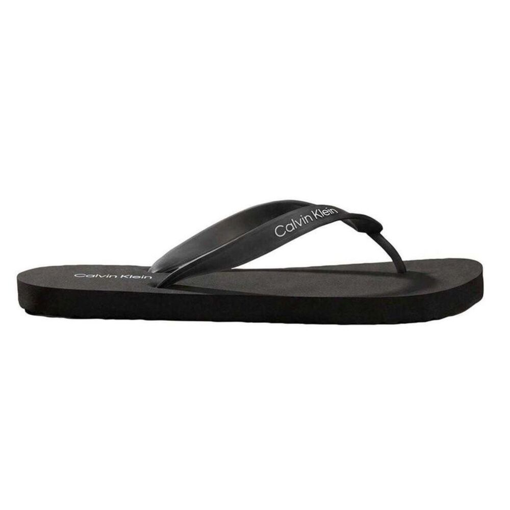 Calvin Klein Mens Logo Flip Flops / Triple Black